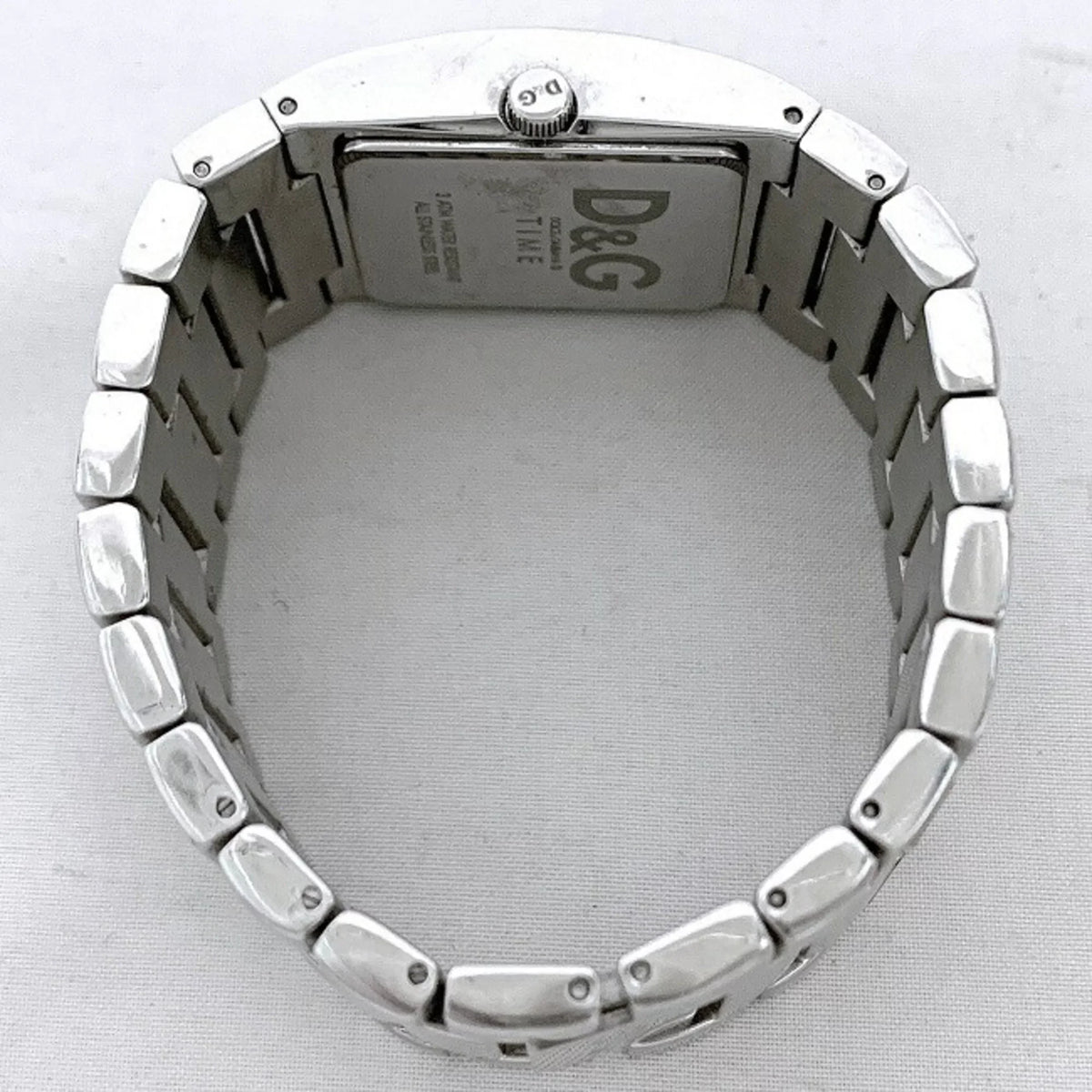 Pre-Owned Dolce & Gabbana Watch Silver Rhinestone    Ladies Stainless Steel Quartz Square 2 Hands Analog (Good)