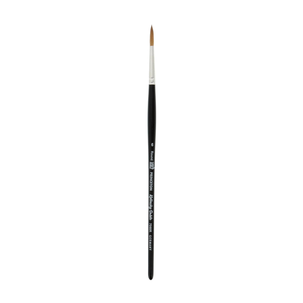 Princeton Brush Kolinsky Red Sable Short Handle Brush, Round, 6