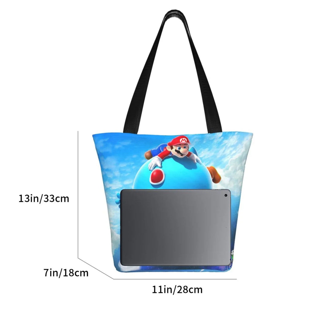 Game Super Mario Galaxy Women's Tote Bag Large Capacity Shoulder Handbag For Travel Beach Shopping Business Work School