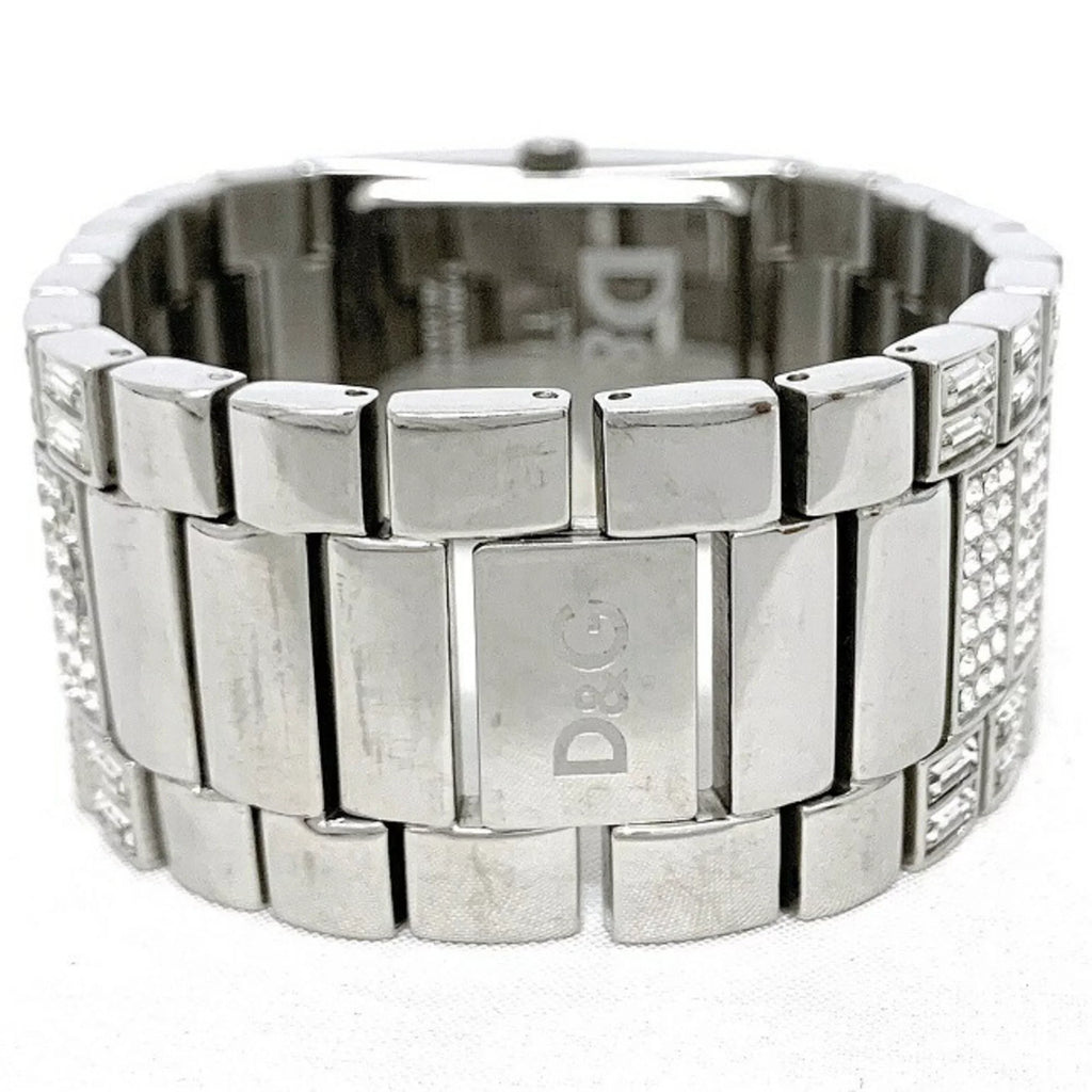 Pre-Owned Dolce & Gabbana Watch Silver Rhinestone    Ladies Stainless Steel Quartz Square 2 Hands Analog (Good)