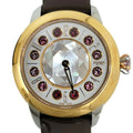 Pre-Owned  Fendi Eye Shine Enamel Belt  3 Colors Quartz Brown Watch Clock Fashionable Shell Black Spinel Topaz Women's (Like New)