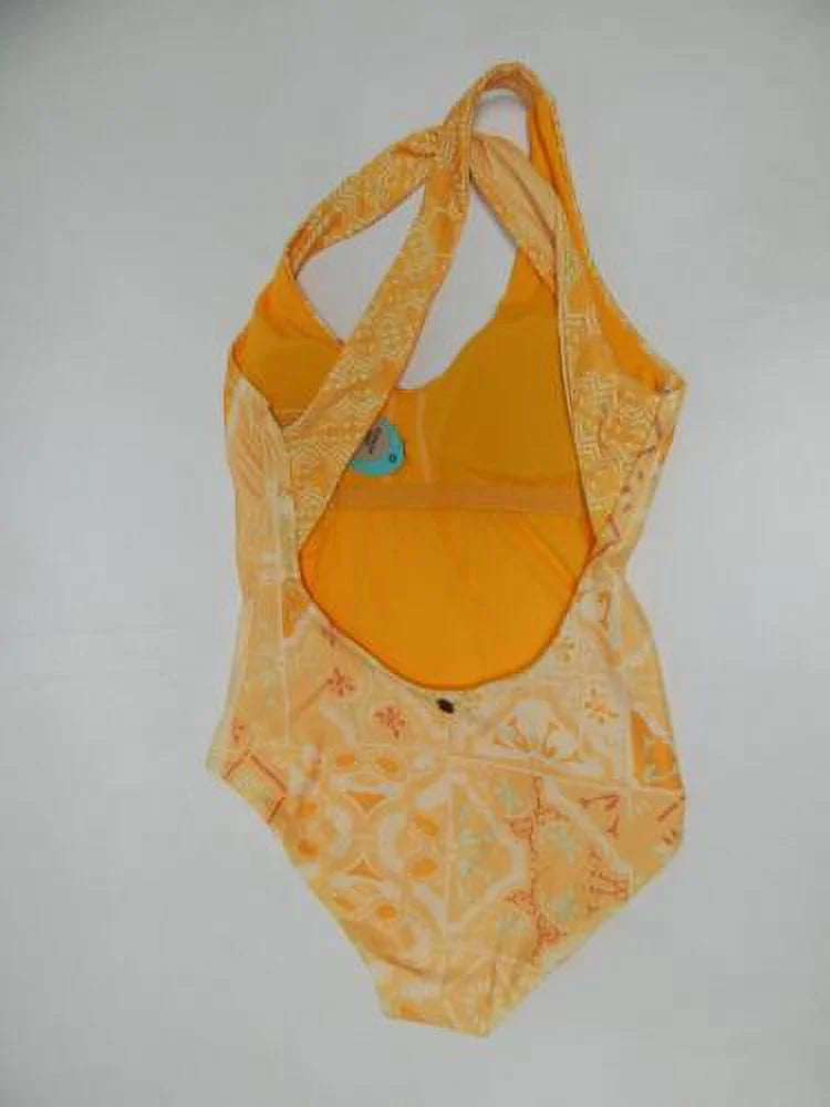 prAna Ella Size Small () High Triangle -Neck Cross Back One Piece Amber Lisbon