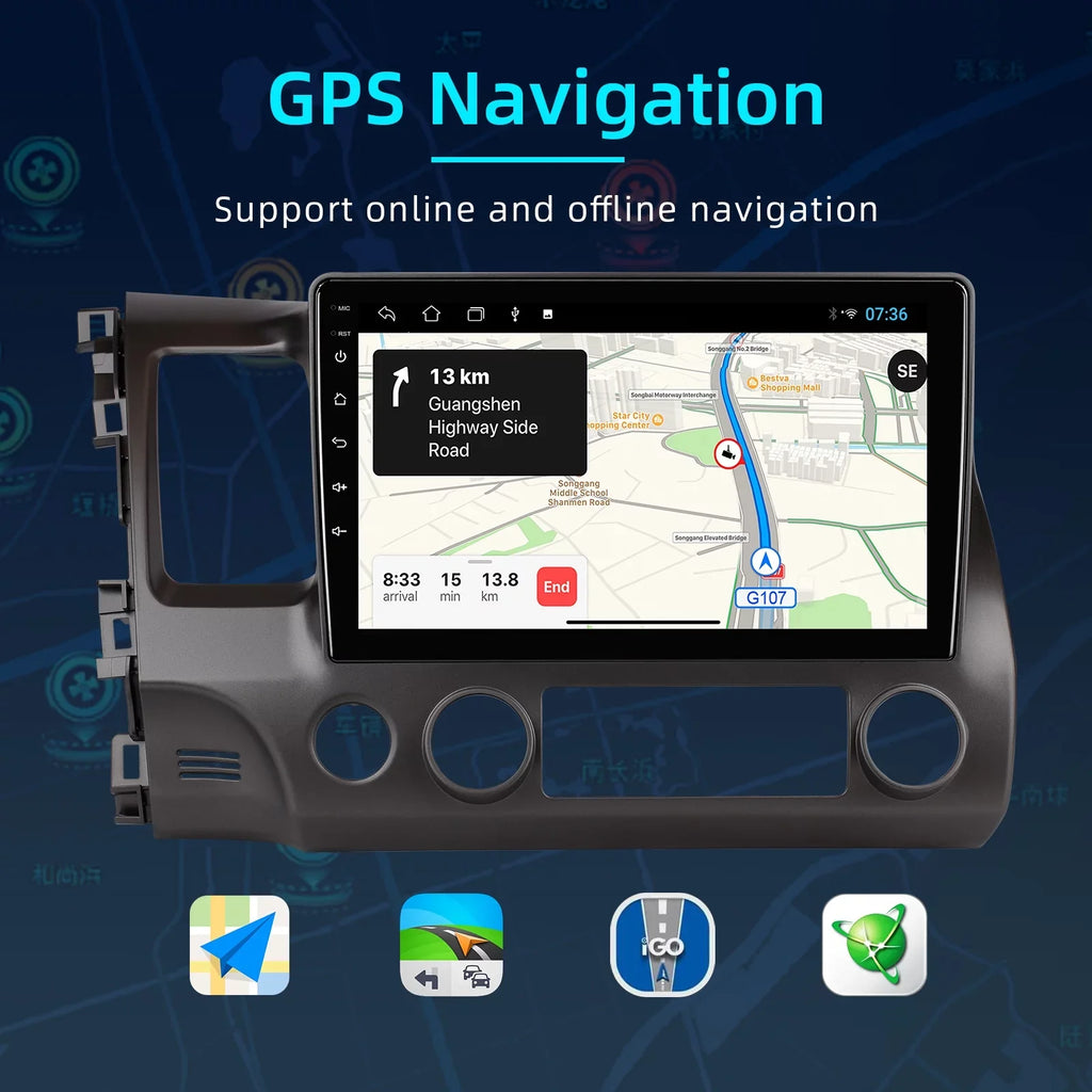 10.1 inches Android 10 Double Din Car Stereo for Honda Civic 2006-2011  Touchscreen Screen Car Radio with Carplay & Android Auto Support Backup Camera  Navi