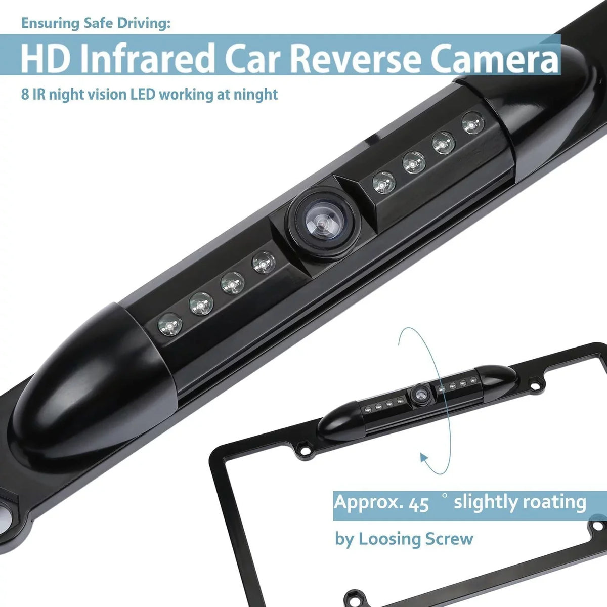 Backup Camera License Plate  Night Vision Rear View 170° Angle Waterproof Compatible with Pioneer Car Radio -100BT - -160BT  -120BT -210EX -2550NEX