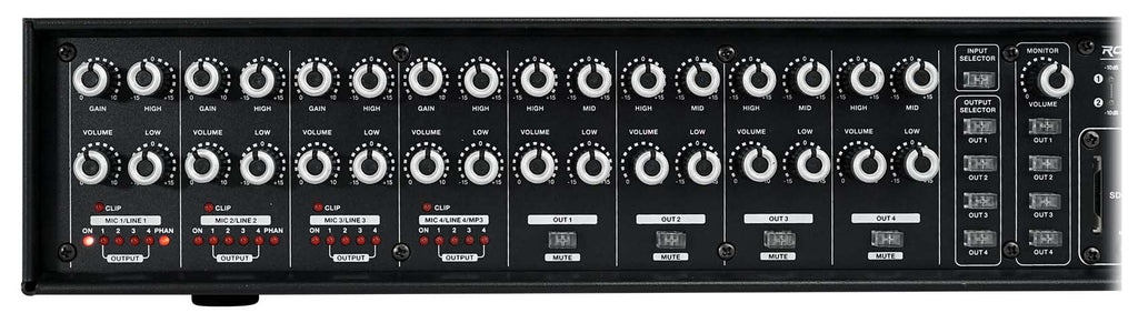 4-Zone Matrix Multi Room 70v Audio System w/ (10)  Black Ceiling Speakers