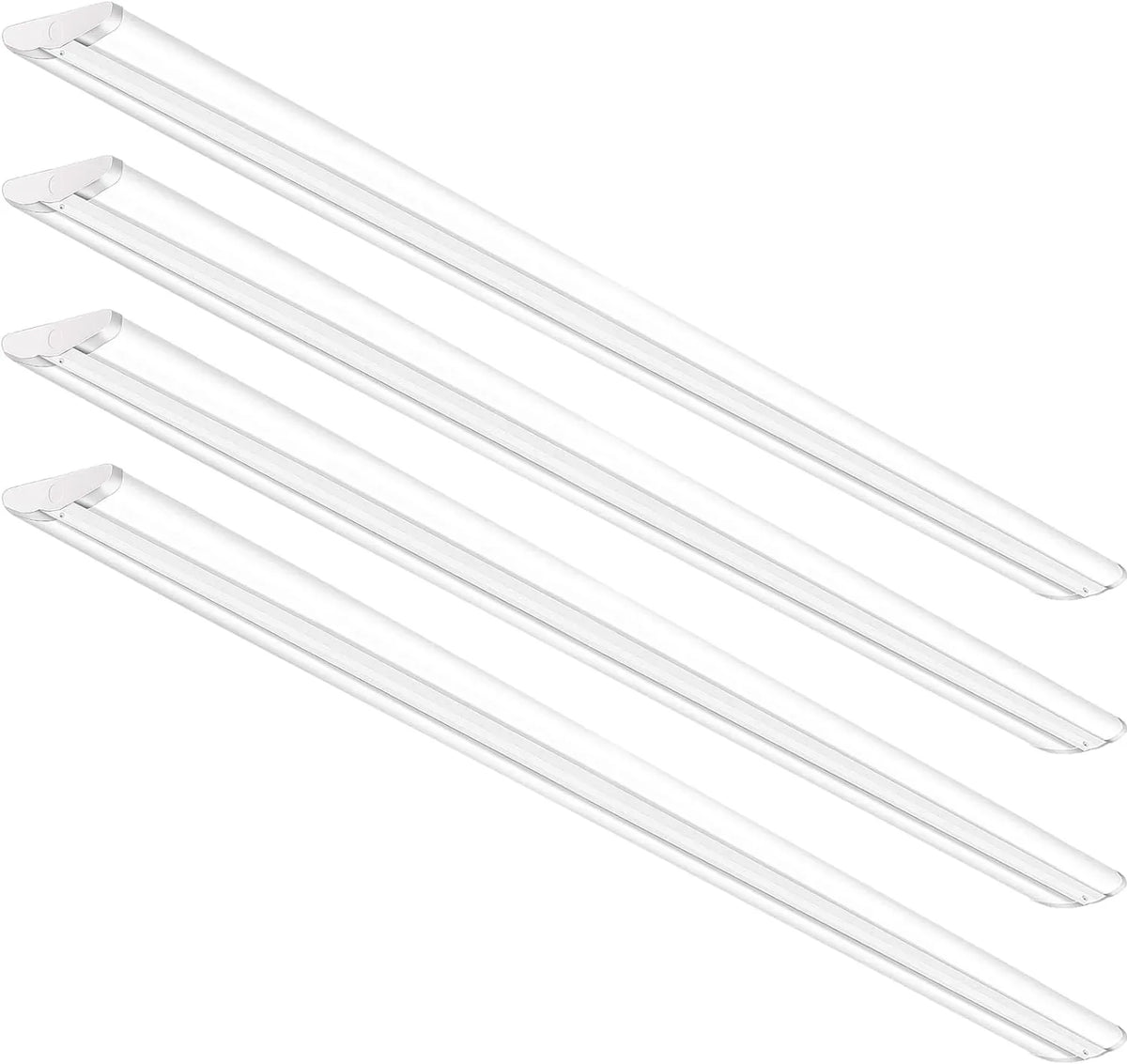 8FT  Shop Light 110W [6-lamp  Fluorescent Equiv.], Compact 8 Foot Strip Lights, 12500LM, 5000K, Commercial Grade Flush Mount Ultra Slim  Wraparound for Garage Office Warehouse, 4 Pack