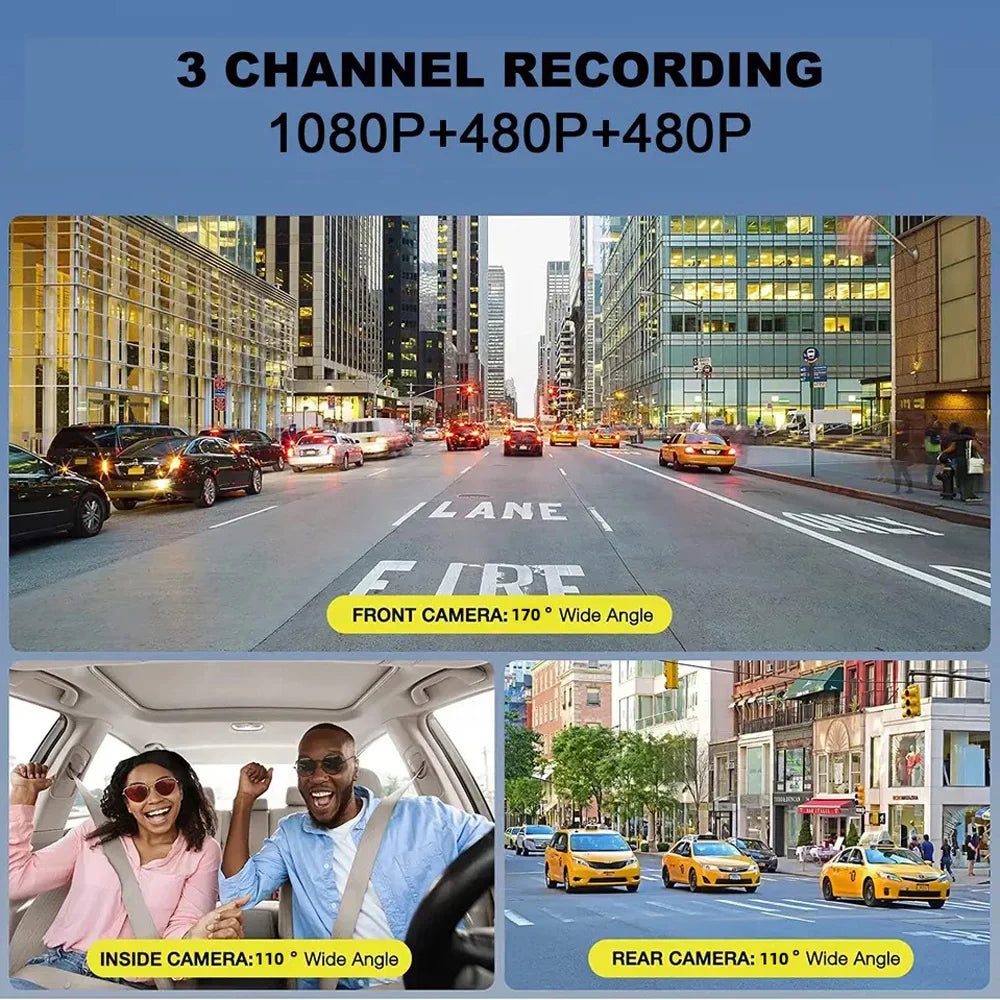 GoolRC Dash Camera,Video Car Camera Car Rearview Mirror Clear Car Rearview Car Camera Auto 3 Cameras Auto Safety Car Video Cameras Dash Cam 2in Clear Car Dash Cam 2in Mirror 170wide Wdr Eryue Qisuo