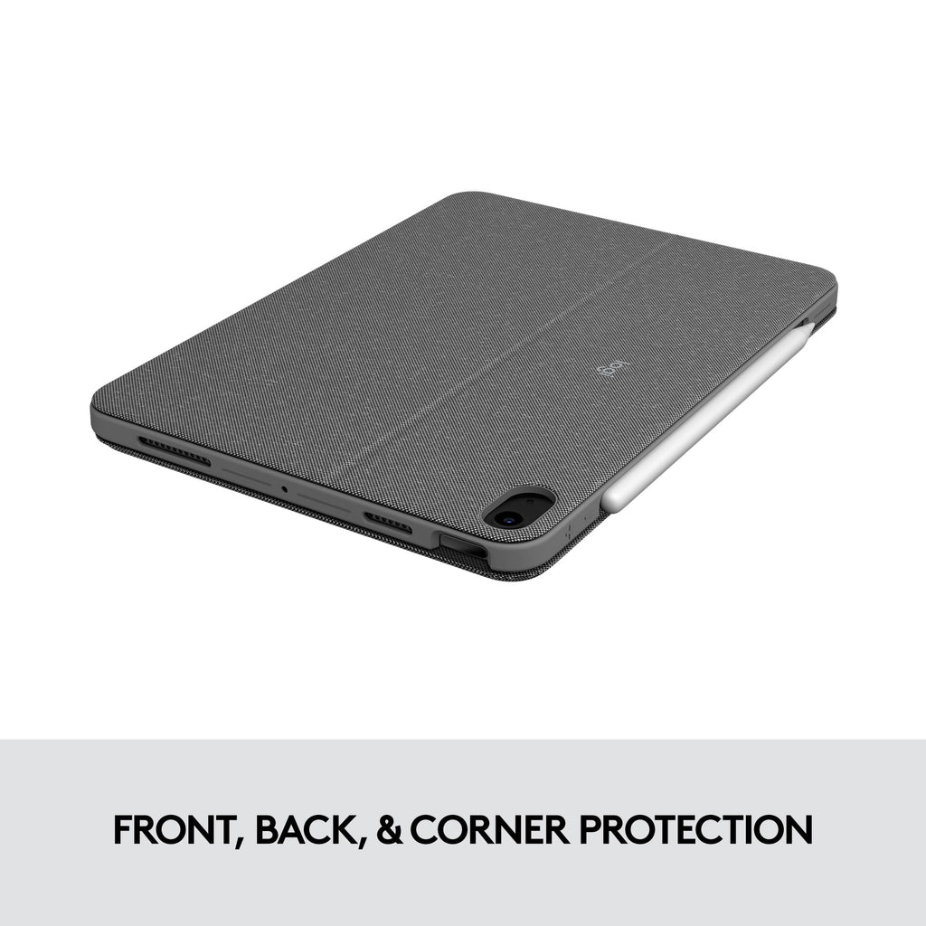 Restored Logitech Combo Touch iPad Air (4th, 5th gen - 2020, 2022) Keyboard Case, Oxford Gray (Refurbished)