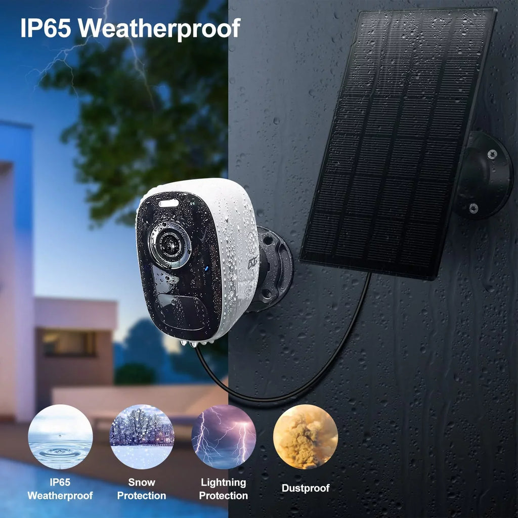 Solar Camera Outdoor Wireless: Magnetic WiFi 4MP Security Camera Battery Powered / Motion Detection Two-Way Talk Spotlight Siren Alarm  Waterproof Cloud/ Storage