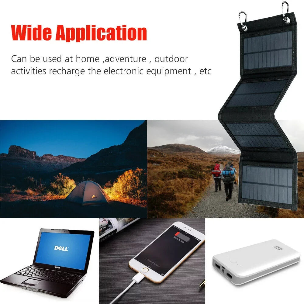 80W Solar Charger Solar Panel Portable Solar Phone Charger Waterproof Power Bank for Phone Fishing Hiking Camping Emergency Outdoors