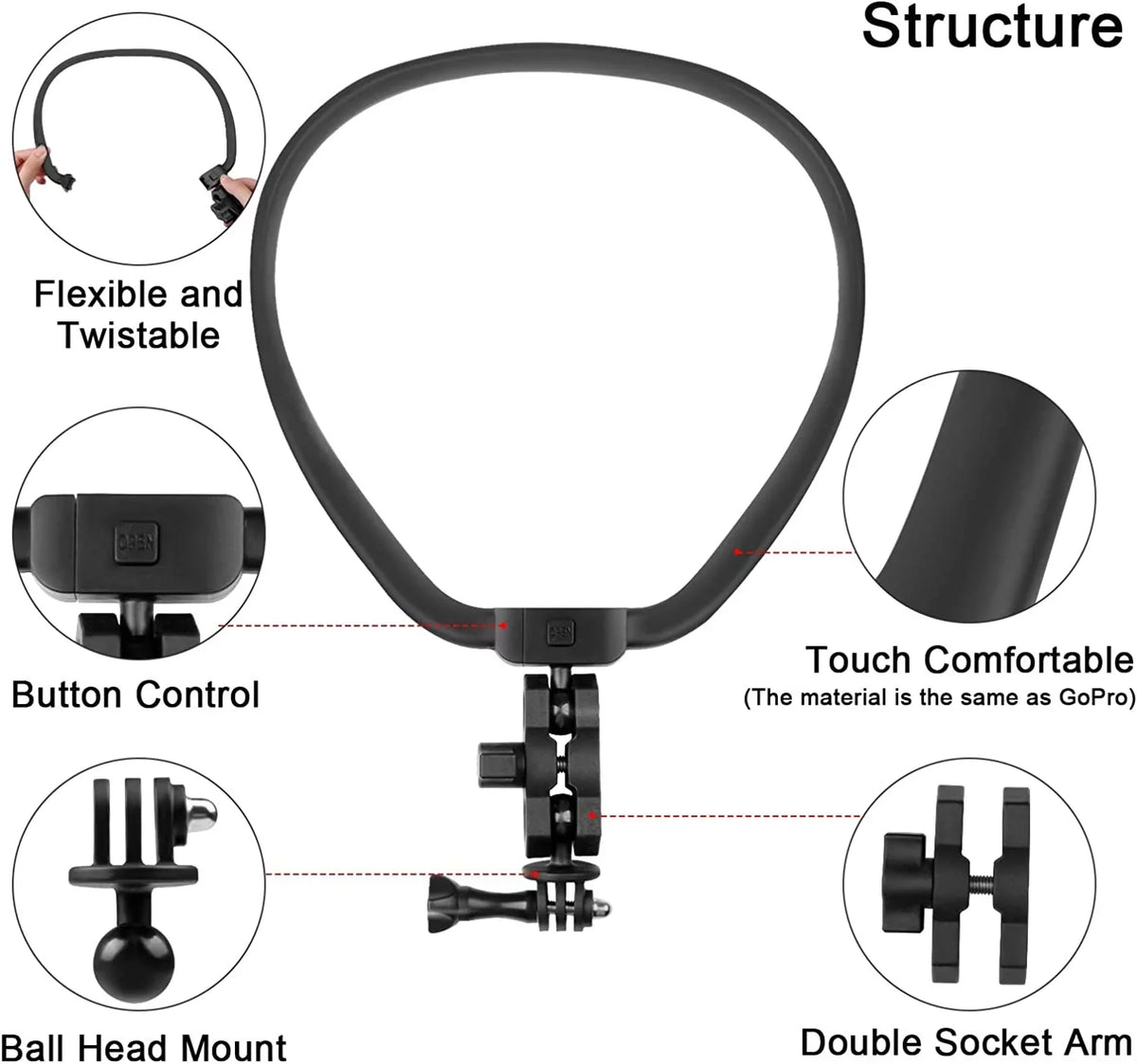 Taisioner / Smartphone Neck Mount Chest Holder Strap for GoPro   Action Camera and Smart Phone Video