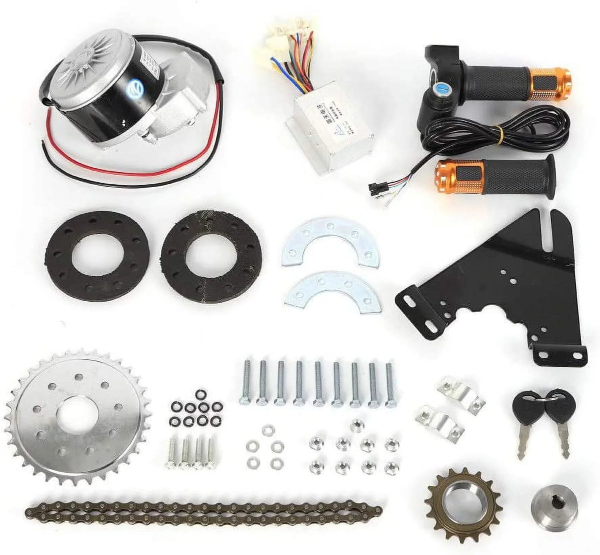 Miumaeov Electric Bicycle Conversion Kit 24V -Bike 250W Brush Motor with Freewheel