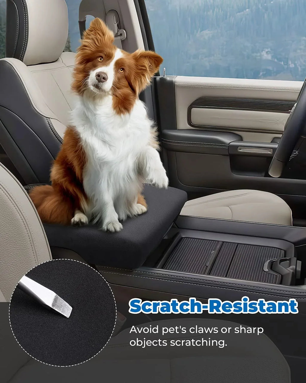 Center Console Cover Compatible with 2013-2022 2023 Ram 1500 2500 3500 Console Armrest Cover Protector