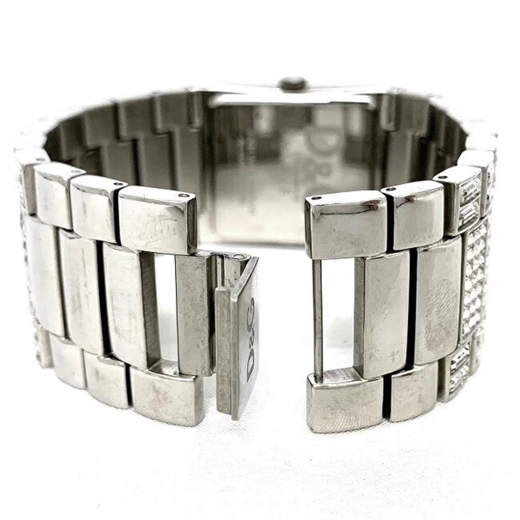 Pre-Owned Dolce & Gabbana Watch Silver Rhinestone    Ladies Stainless Steel Quartz Square 2 Hands Analog (Good)