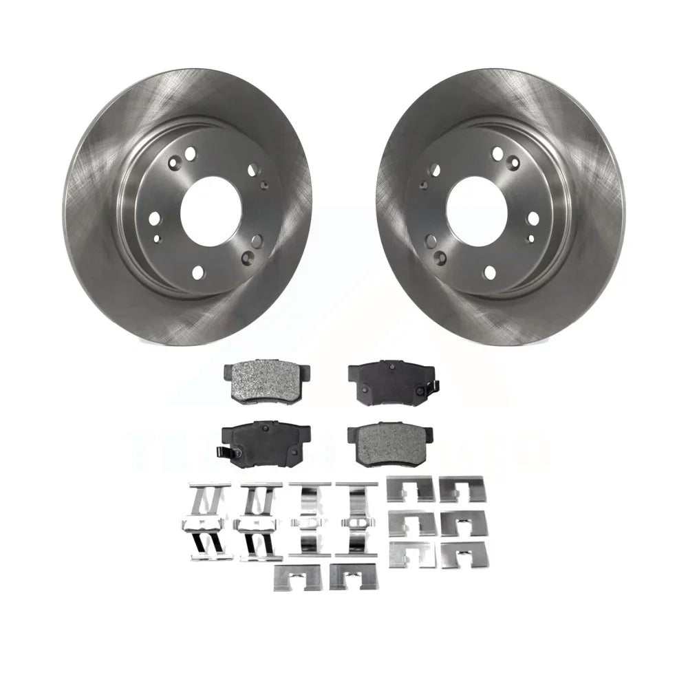 Transit Auto - Rear Disc Brake Rotors And Semi-Metallic Pads Kit For Honda Civic Acura   -101813