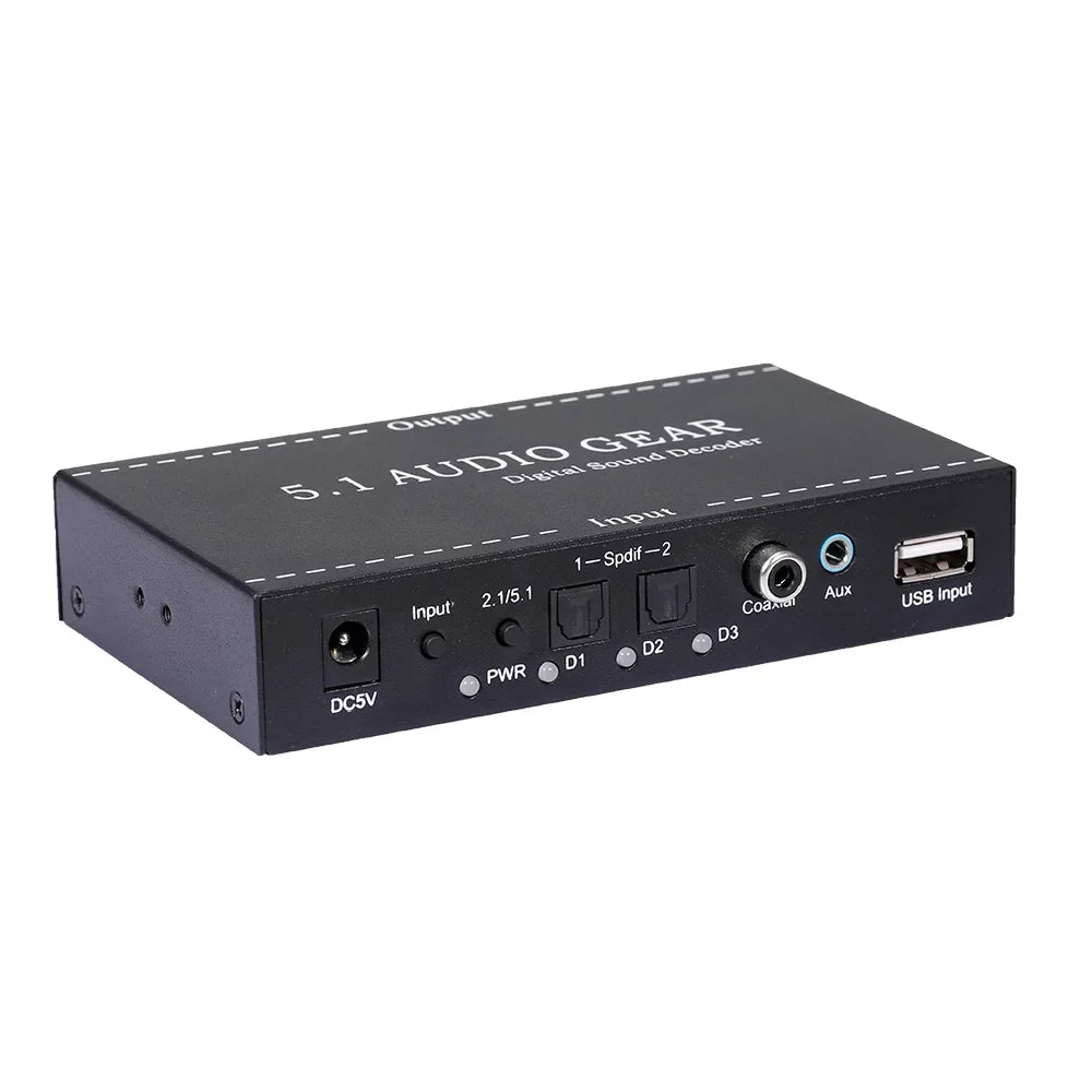 Nebublu Digital Audio Decoder,Audio Sound Decoder 5.1 Audio Sound Converter 3.5mm Audio Dolby  Audio Converter 3.5mm Sound Decoder Audio Montloxs Ajcoflt Noprm Audio Decoder Audio Decoder -