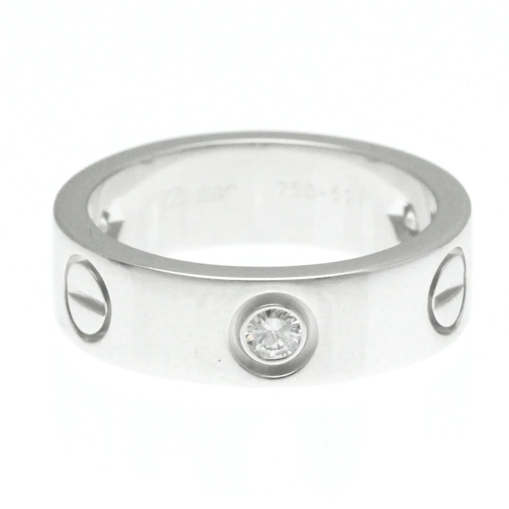 Pre-Owned Cartier Love Love Ring White Gold (18K) Fashion Diamond Band Ring Silver (Good)