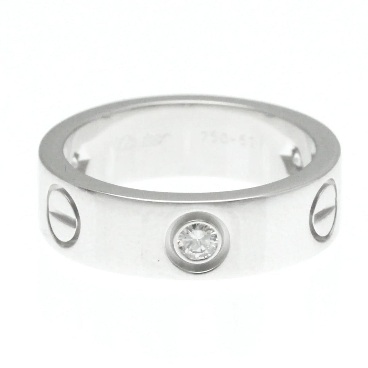 Pre-Owned Cartier Love Love Ring White Gold (18K) Fashion Diamond Band Ring Silver (Good)