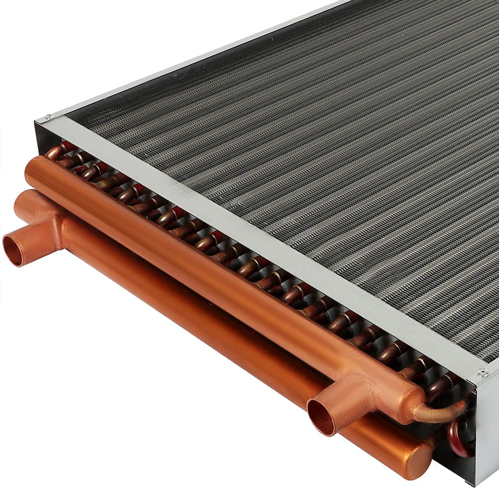 20" x 20" Water to Air Heat Exchanger with 1" Copper Ports Perfectly with Outdoor Furnace Ideal for Residential  System