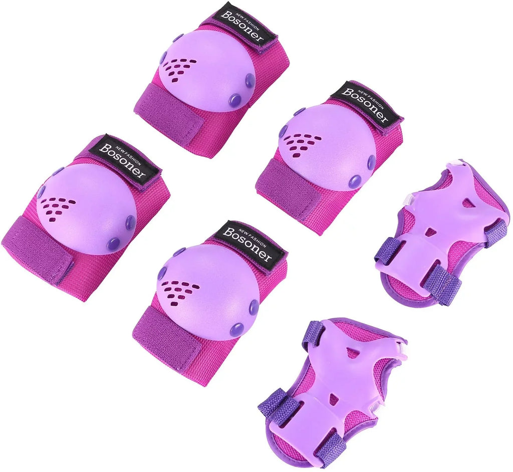Kids/Youth Knee Pads Elbow Pads Wrist Guards Set for Years, Child Protective Gear Set for Roller Skates, Cycling,  Bike, Skateboard, Inline Skating, Scooter Riding Sports Small (3-7 years) Purple