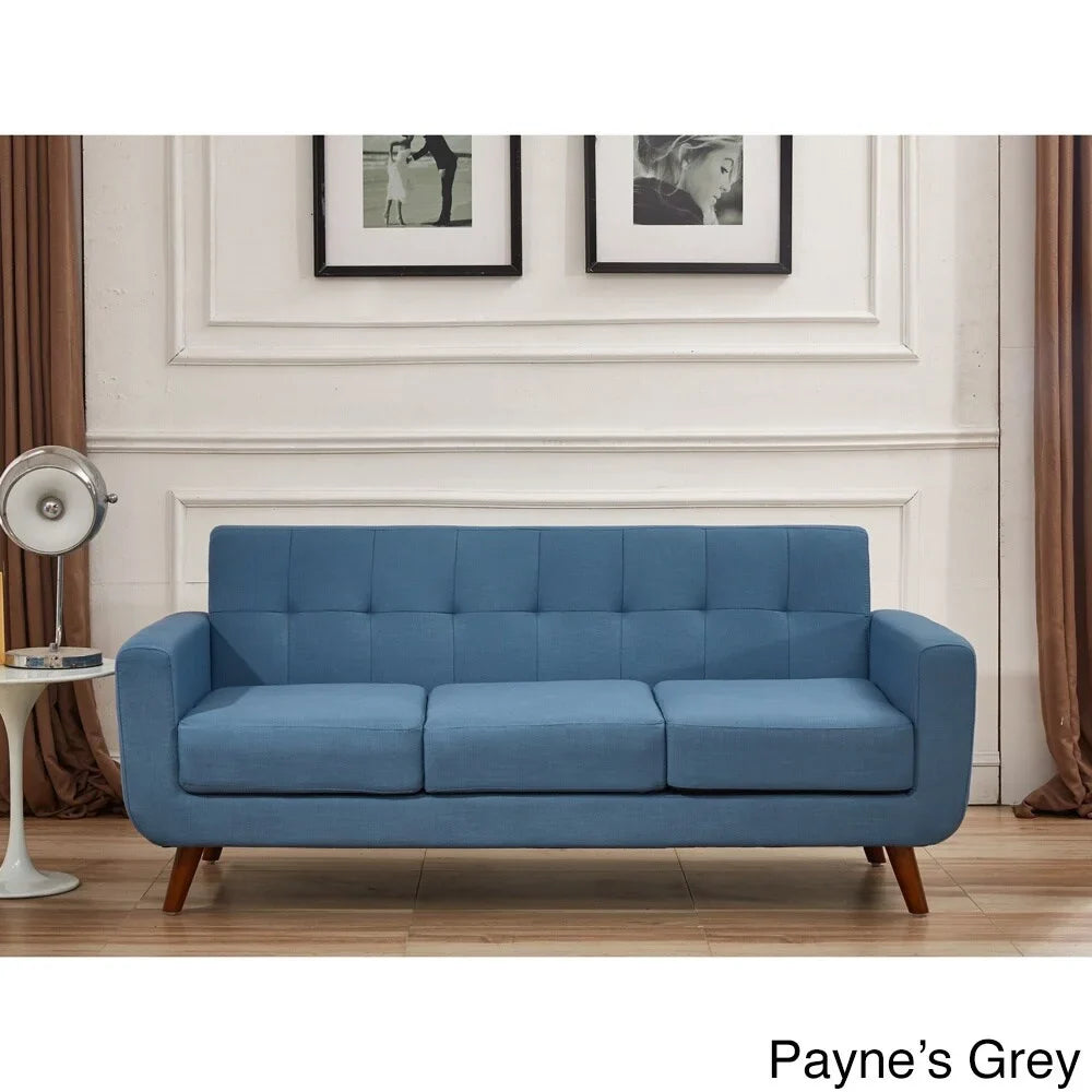 Pride Furniture .. Pride Furniture Grace Rainbeau Linen Upholstered Tufted Mid-century Sofa Payne' Grey