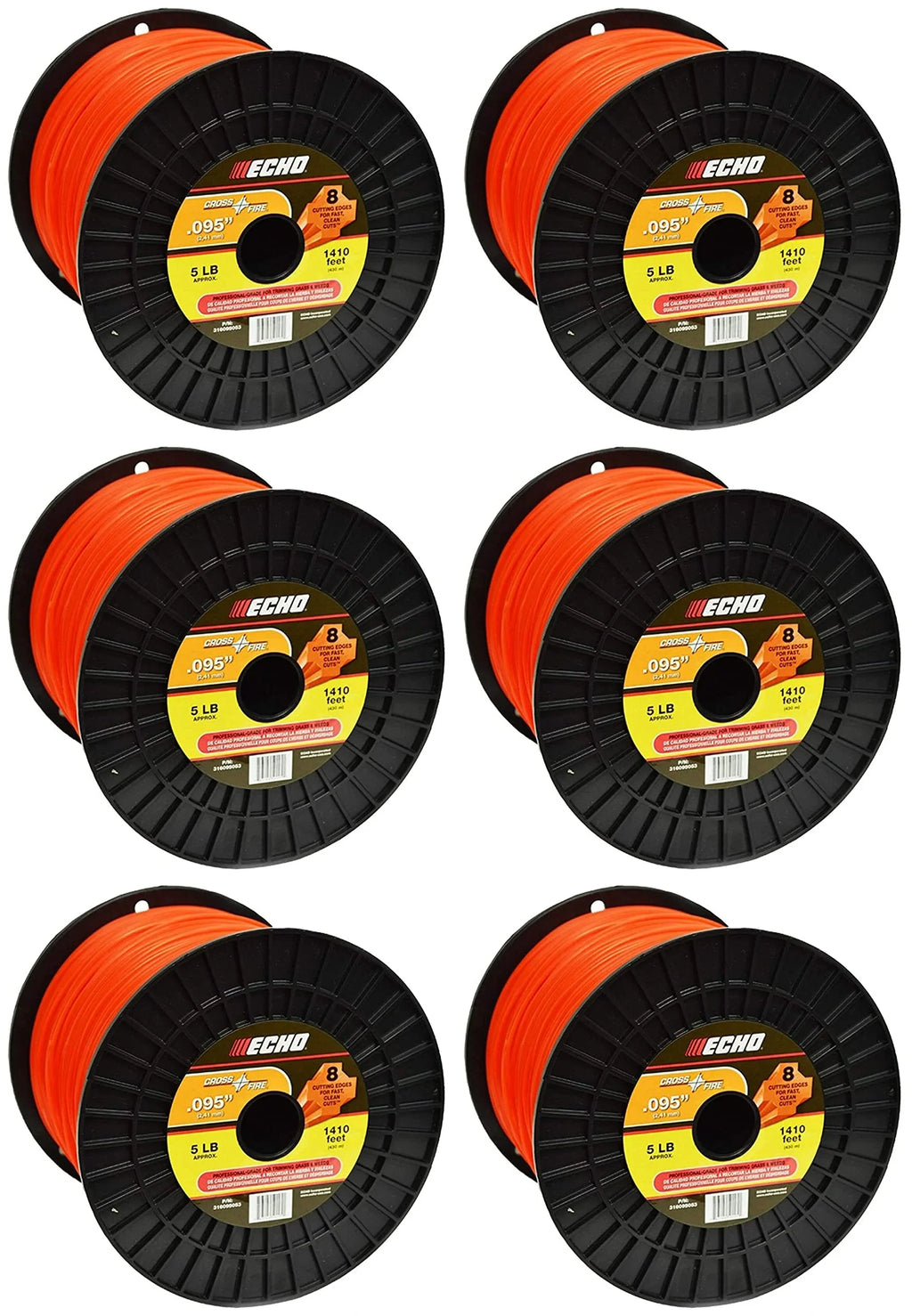 Echo Genuine Cross-Fire 5 Lb Spool .095" (dia.) Trimmer Line 316095053-6PK