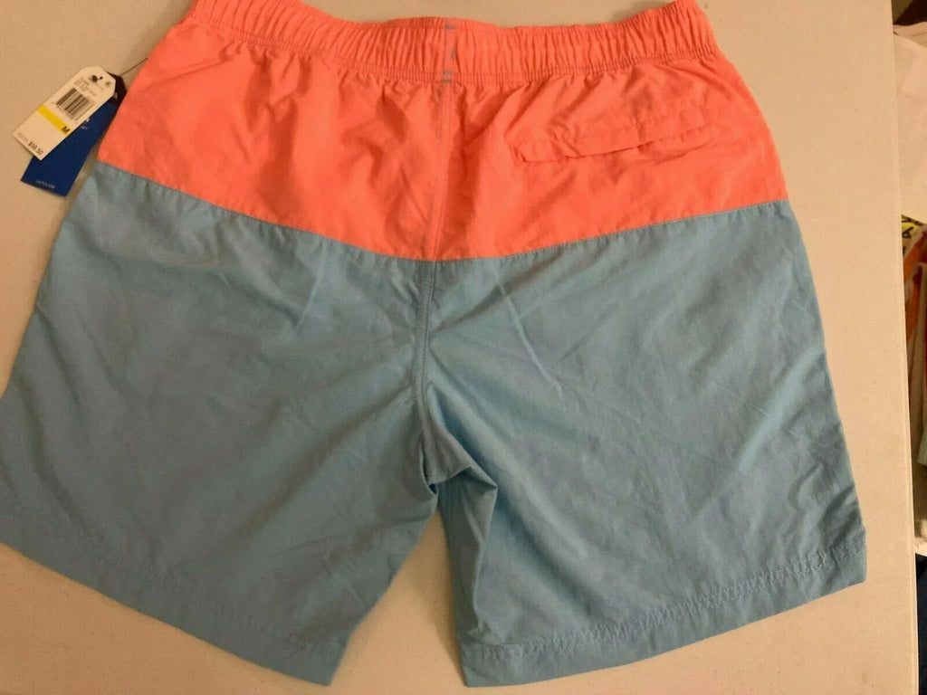 Nautica Men's Colorblocked 8" Swim Trunks  in Alaskan Blue/Peach-Size