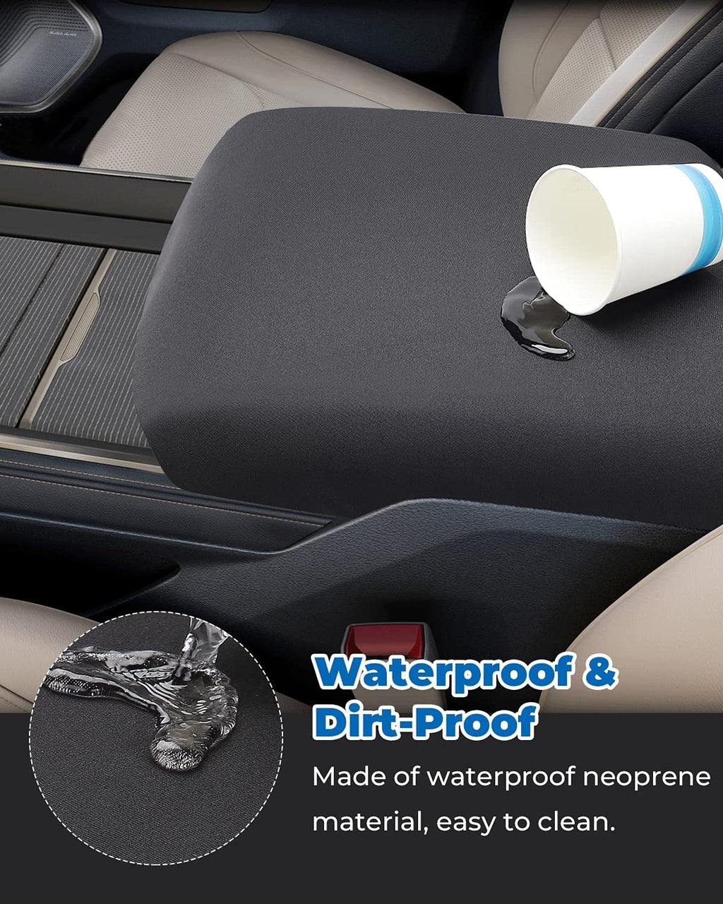Center Console Cover Compatible with 2013-2022 2023 Ram 1500 2500 3500 Console Armrest Cover Protector