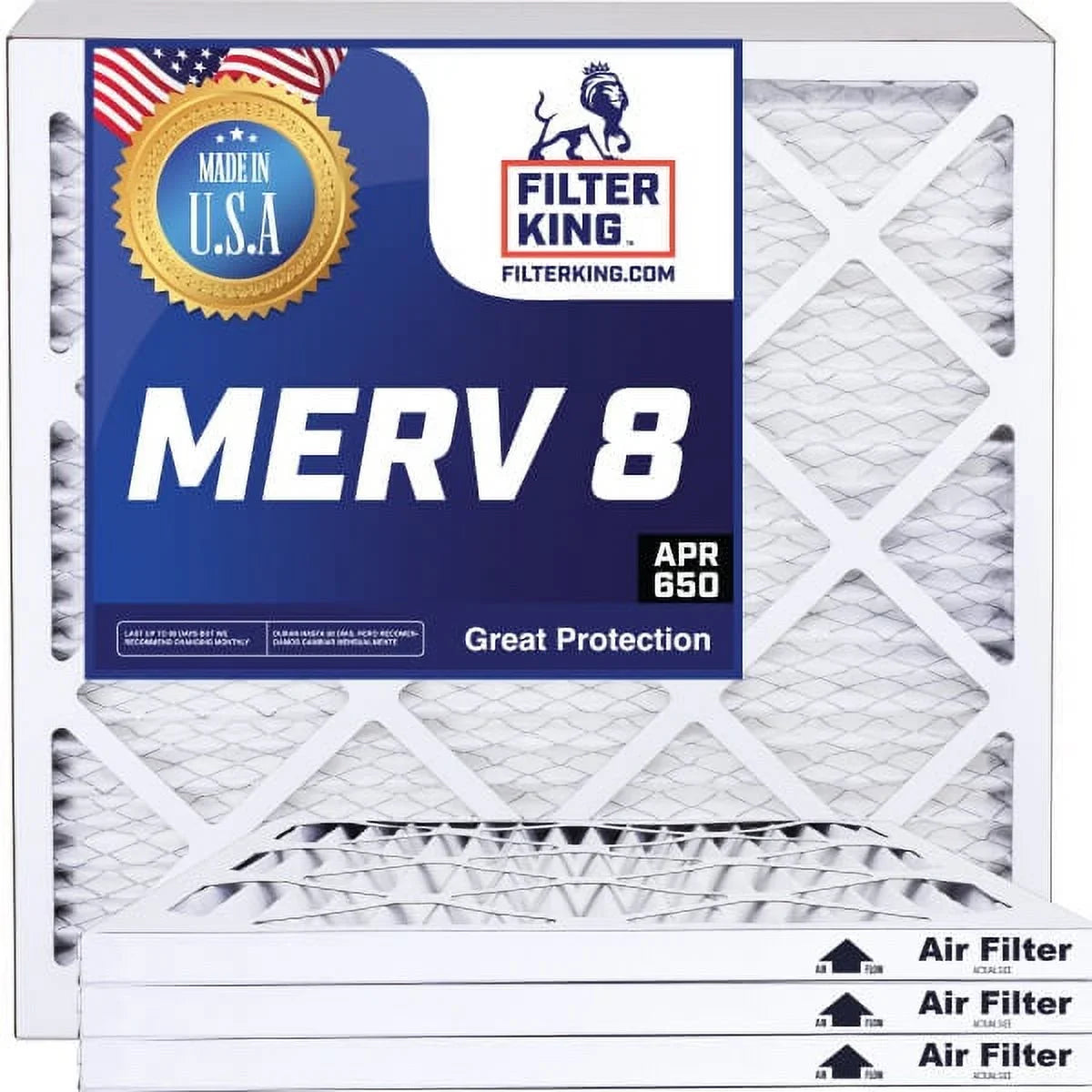 Filter King 8x25.5x1a Air Filter | 4- |  8  Pleated / Furnace Filters |    | Actual Size: 8 x 25.5 x .75"