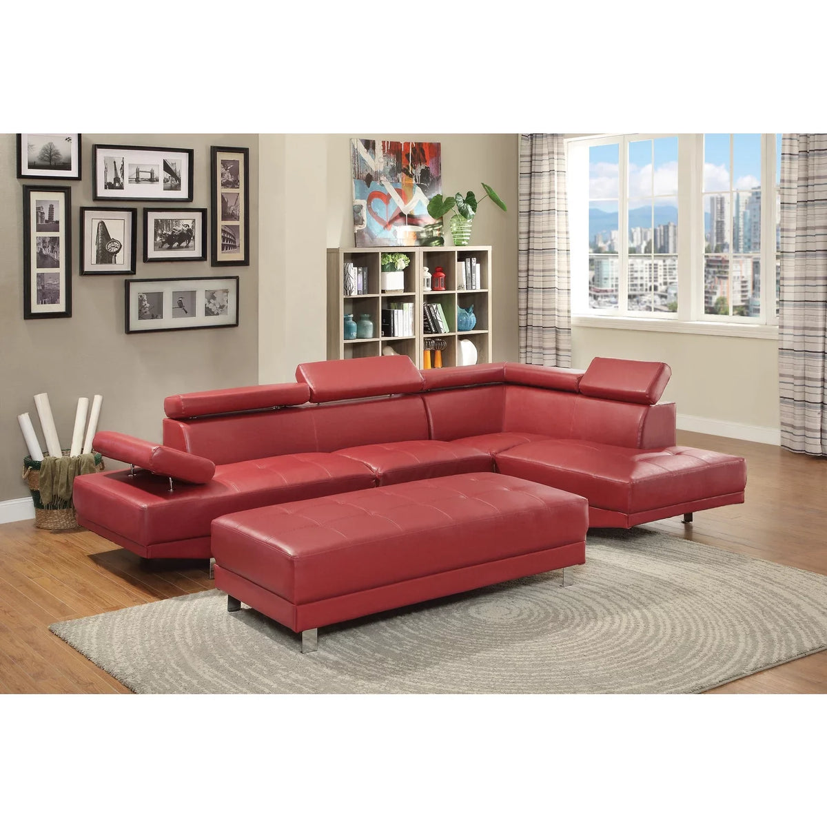 Homestock Antique Ambiance - Sectional ( 2 Boxes) , Red