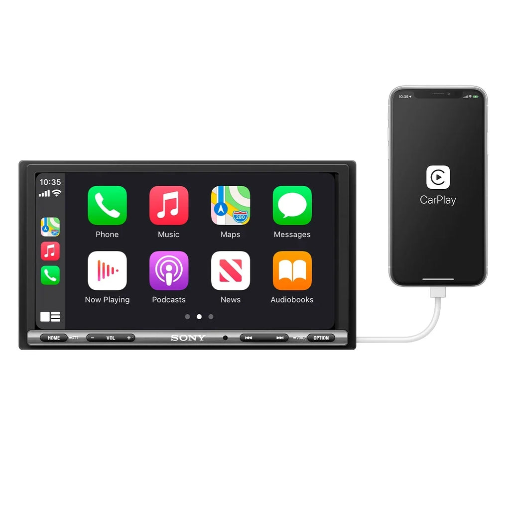 Sony Mobile - 6.95" Bluetooth Media Receiver with Apple CarPlay and Android Auto