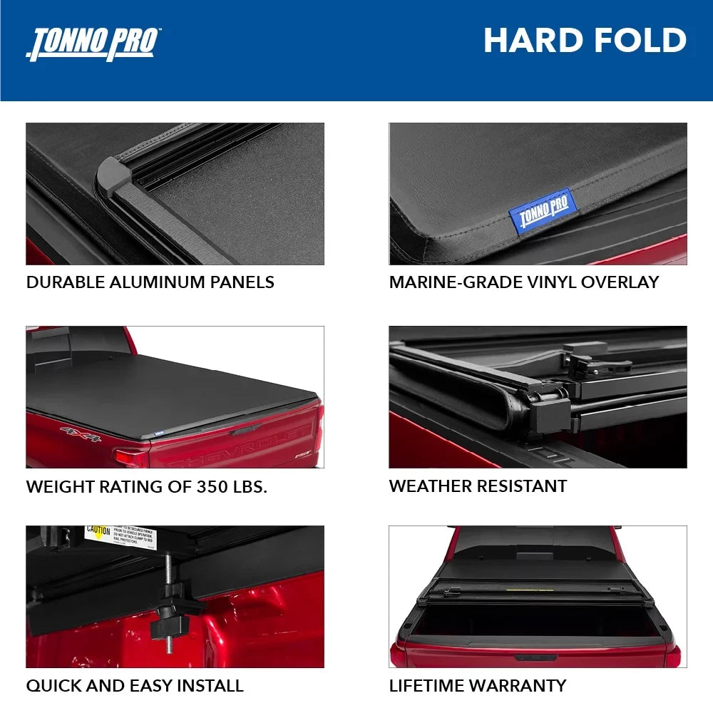 Tonno Pro Hard Fold, Hard Folding Truck Bed Tonneau Cover | -366 | Fits 1999 - 2016 Ford -250/350 Super Duty 6' 9" Bed (81")