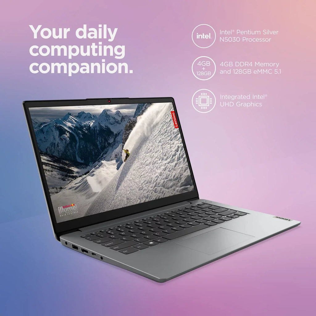 Lenovo 2022 Newest Ideapad 1i Laptop, 14 inch  Display, Intel Quad-Core Processor, 4GB , 256GB Storage, Wi-Fi 6, Bluetooth, Cloud Grey, Windows 11 Home in  Mode
