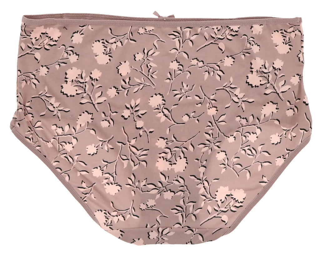 Delta Burke Intimates Women's Plus Size Sexy Classic High Rise Brief Panties (5Pr) (-Large, Pink Floral Dots)